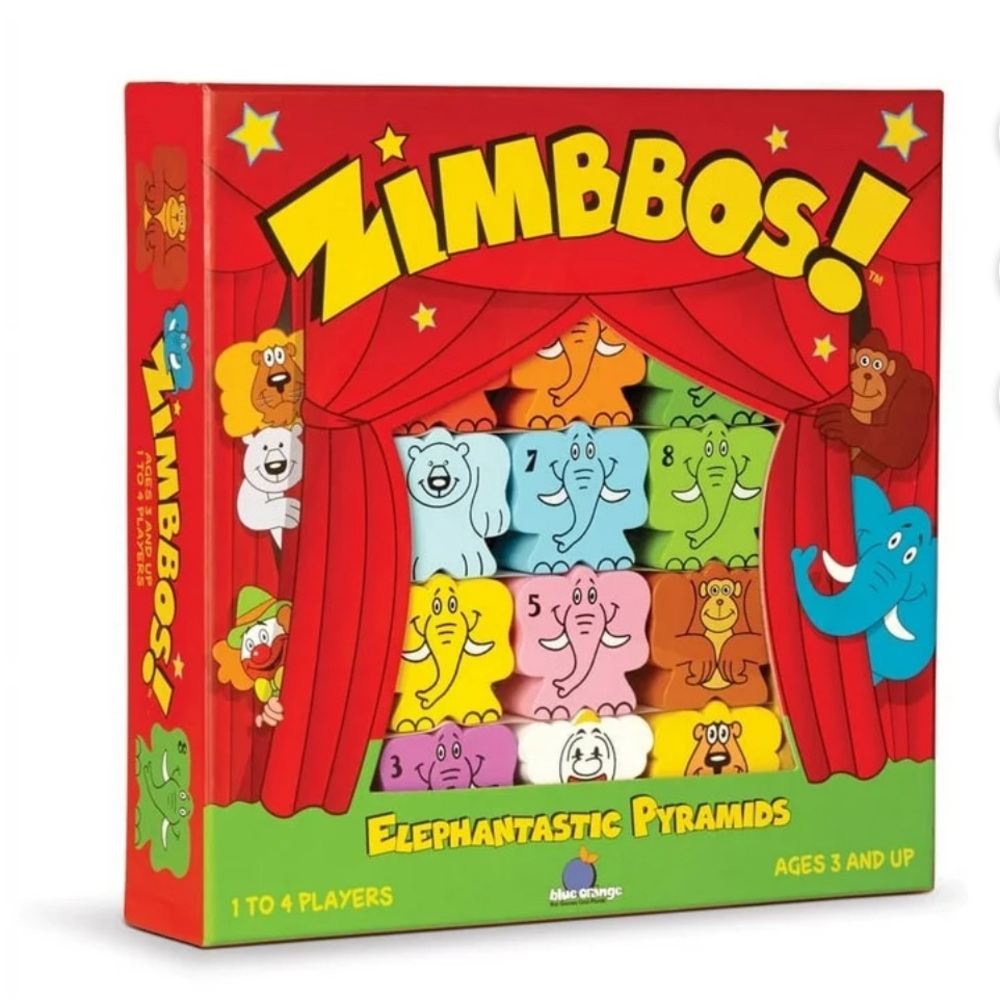 Zomboos stacking and counting game for kids.  Wood pieces. Montessori. Preschool